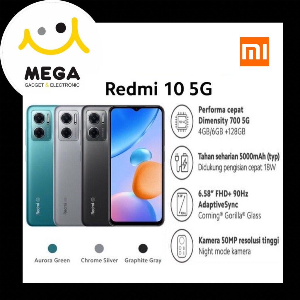 Xiaomi Redmi 10 5G 4GB + 128GB Garansi Resmi Xiaomi Indonesia