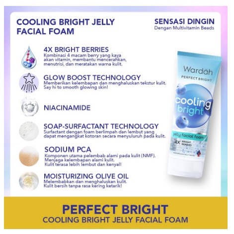 Wardah Perfect Bright Cooling Bright Jelly Facial Foam 100 ml