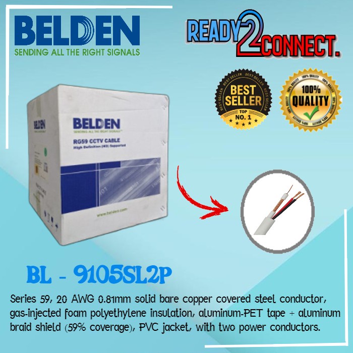 BELDEN 9105SL2P Kabel Belden / CCTV Coaxial RG59+Power PUTIH