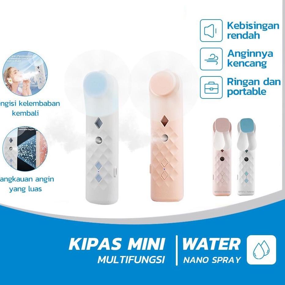 Paket Promo Kipas Angin Mini Portable Nano Spray 2 in 1 Usb Cas Genggam Bisa Di Isi Air