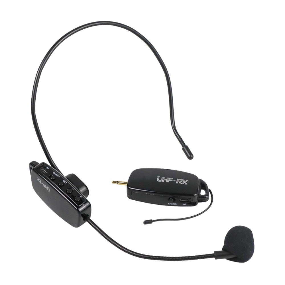 SeynLi FM UHF Wireless Microphone Headset Mini Portable for Guide Tour - W-01