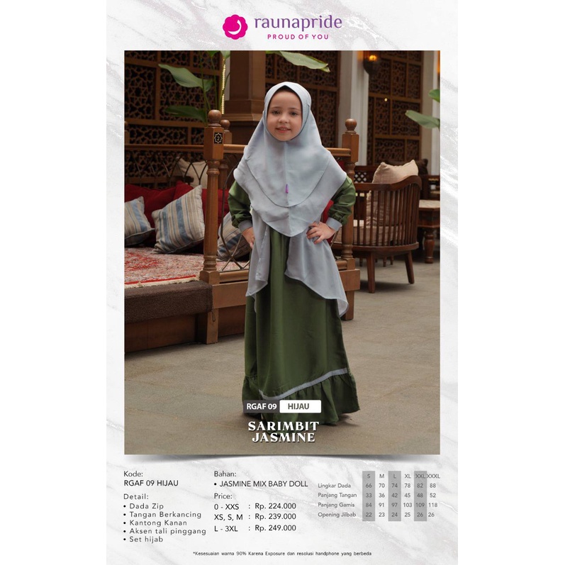 Raunapride Busana Sarimbit Keluarga / SR - 09 Hijau / Fashion Muslim