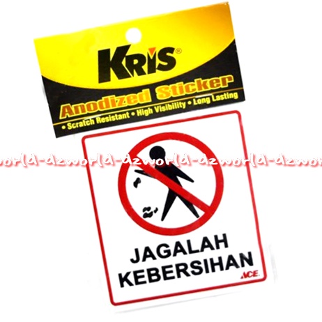 Kris Stiker Jagalah Kebersihan Sticker Mudah Diaplikasikan Pada Kaca Dinding Tembok Anodized Stickers Jagalahkebersihan MEmbuang Sampah Label Labels Bahan Akrilik Silver Krisbow