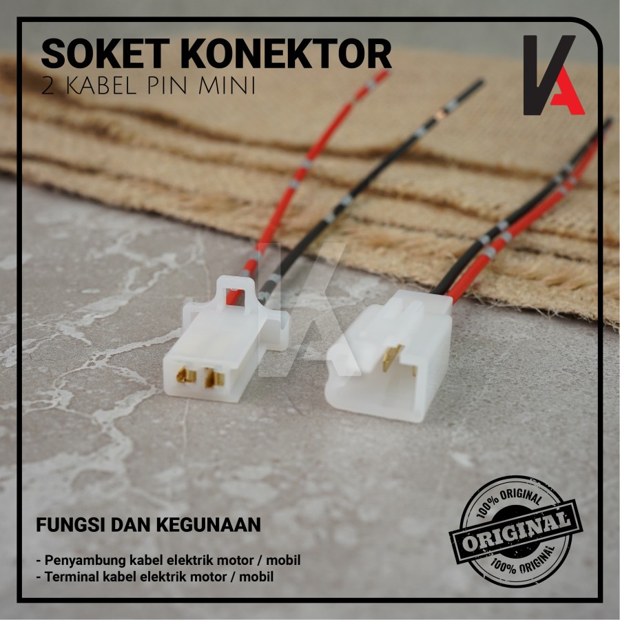 Soket Sambung 2 Pin Kecil / Mini Socket Kabel Konektor Mobil Motor