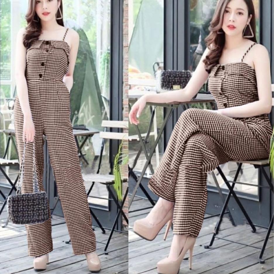Sale FWG - JS BANGKOK / JUMPSUIT KOTAK / JUMPSUIT WANITA TERBARU / JUMPSUIT / OVERALL JUMPSUIT