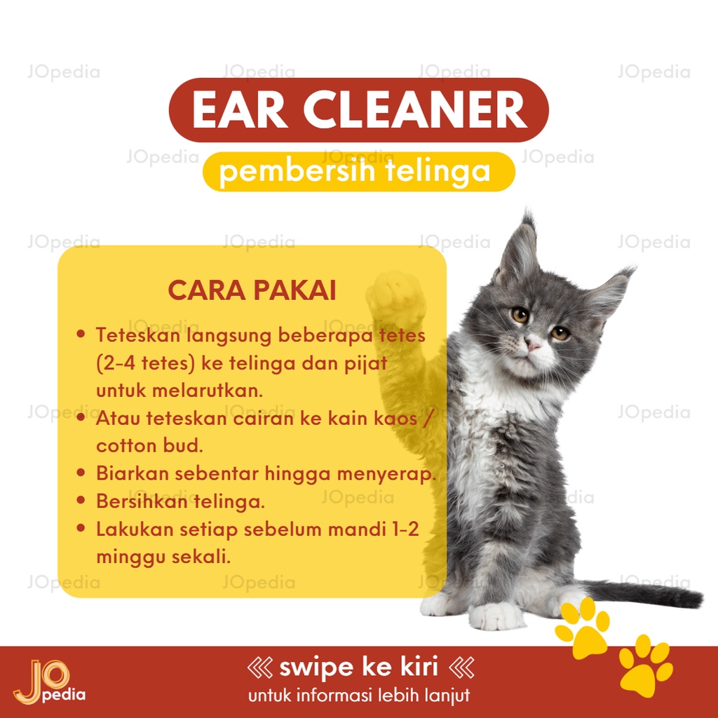 EAR CLEANER Obat Pembersih Telinga Kucing Tetes Kotoran Telinga