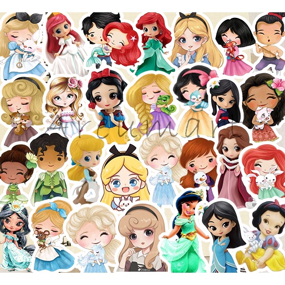 

50PCS Sticker Princes - sticker cute cat untuk Scrapbook / Jurnal / Diary tahan air