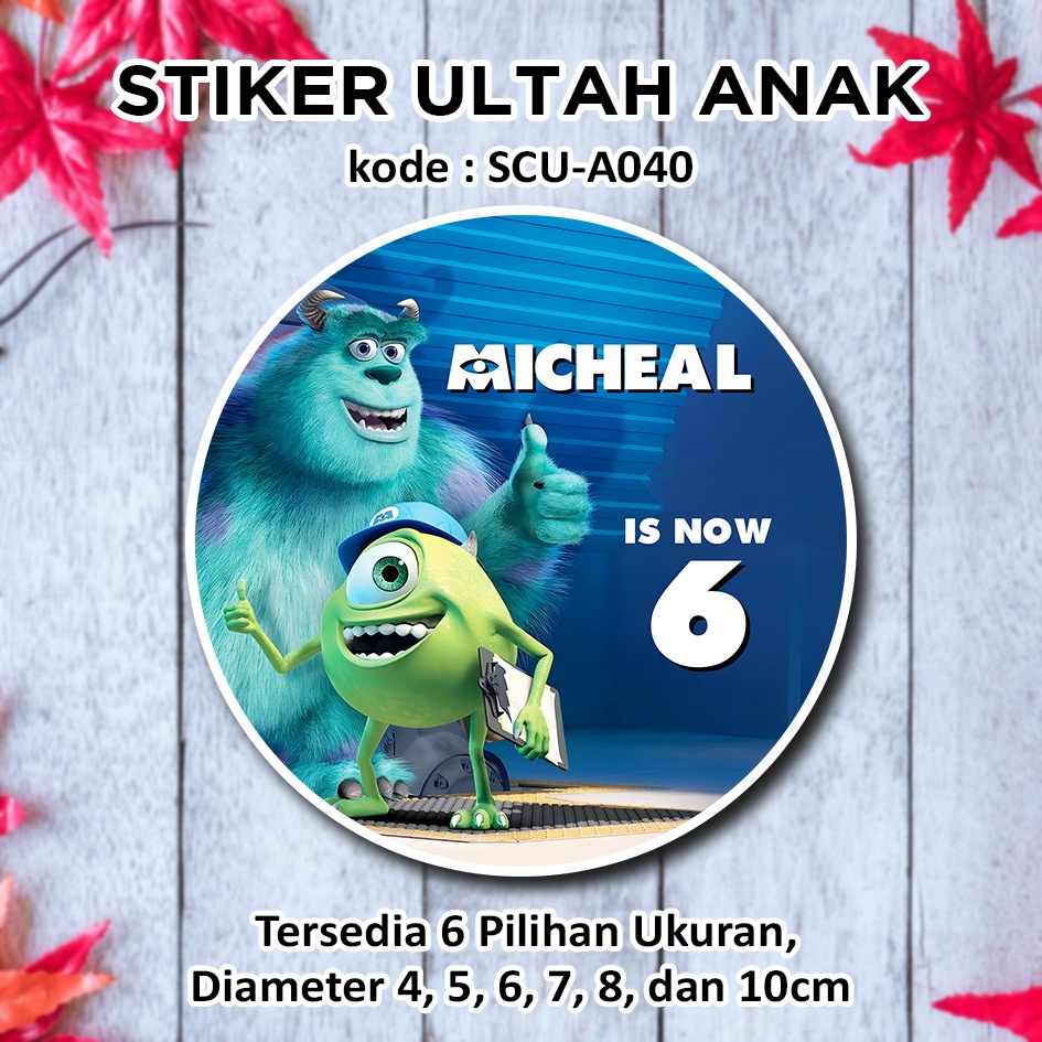 

STIKER ULANG TAHUN ANAK MONSTER INC STICKER LABEL ULTAH BINGKISAN SOUVENIR KEMASAN KOTAK NASI BOX KUE MAKANAN TUMPENG MINI KIDS BIRTHDAY HAMPERS
