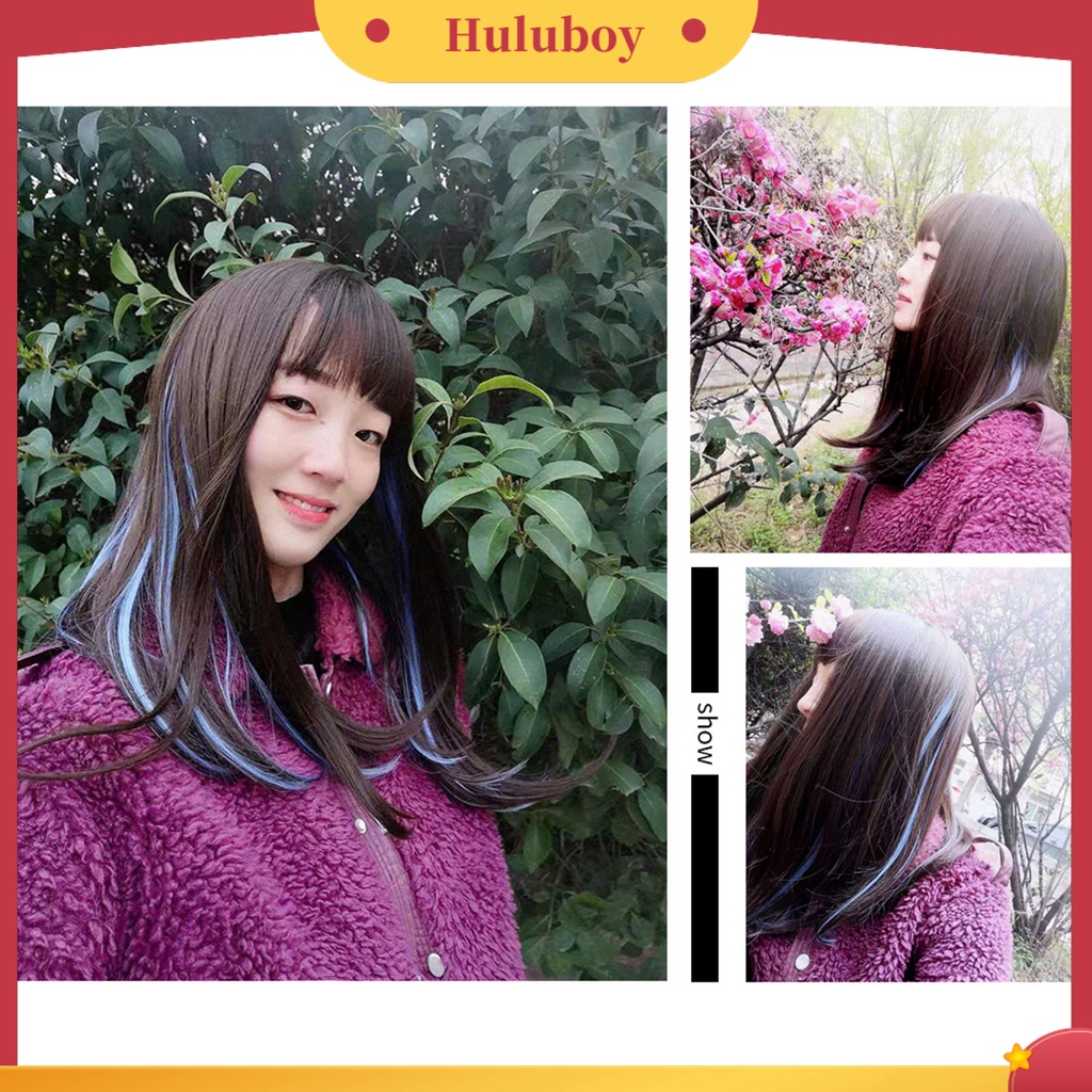 Wig Rambut Panjang Lurus Bahan Serat Suhu Tinggi Untuk Wanita