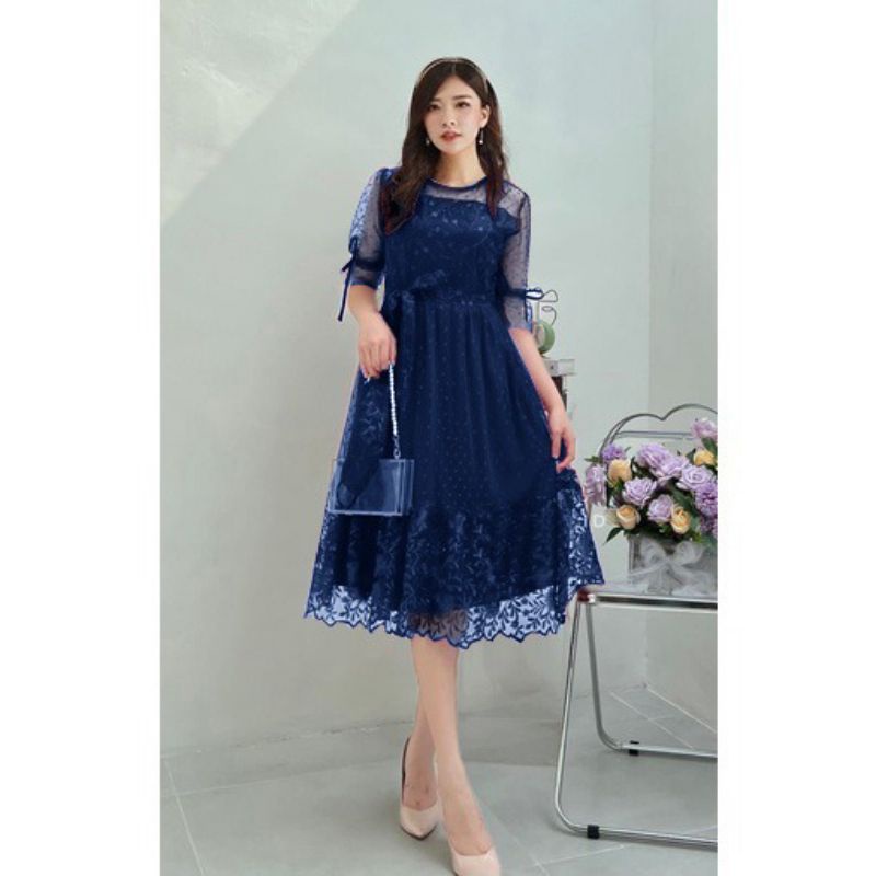 DRESS WENDY PESTA  NATAL A-LINE KOREAN LOOK MEWAH PREMIUM / MAXI DRESS WANITA WINDY FASHION CASUAL TRENDY