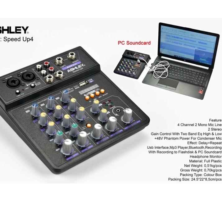 Stok Terbatas mixer mini ashley speed up4  - Speed up6 bluetooth usb ORIGINAL