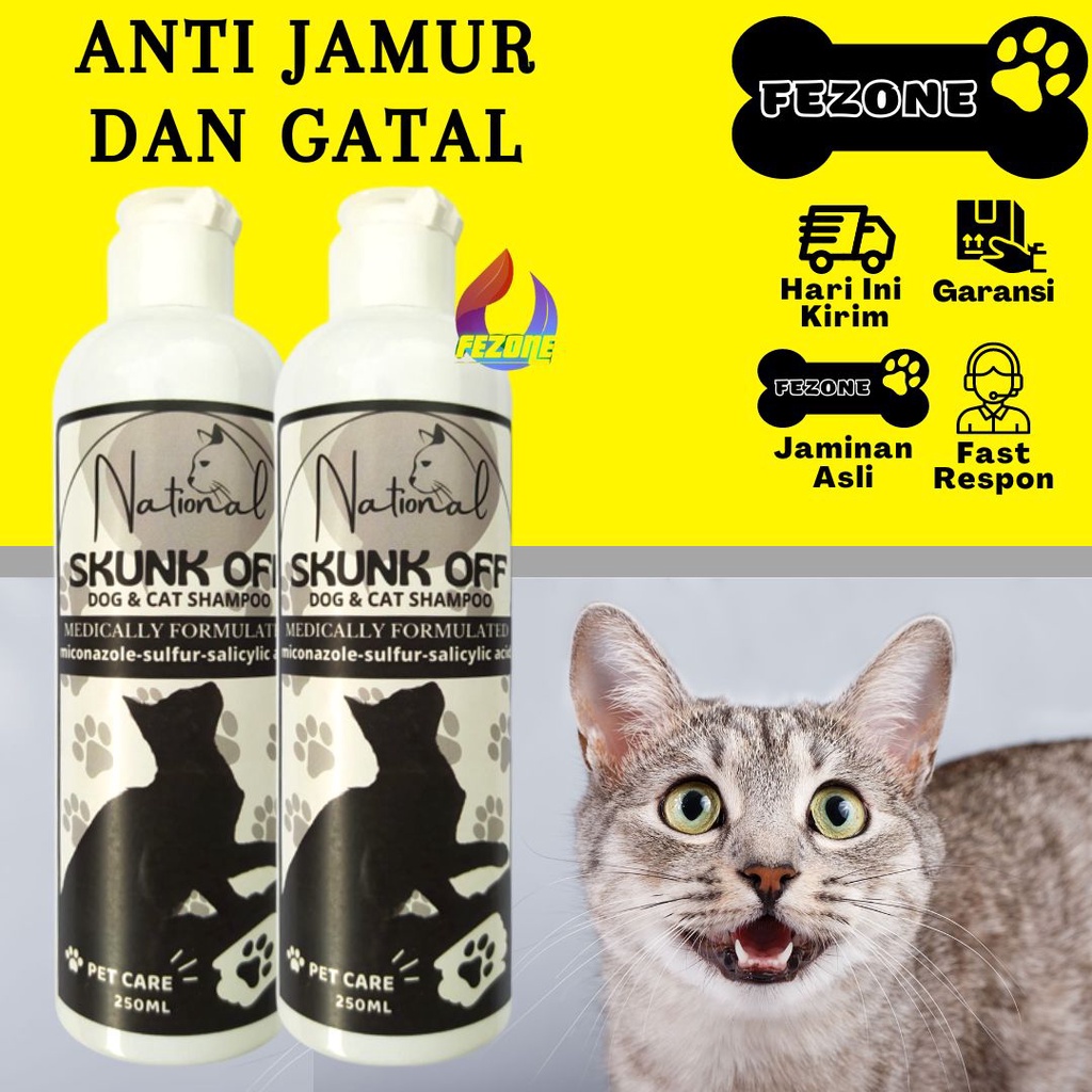 SKUNK OFF - Shampo Kucing Anjing 250 ml Shampoo Kucing Anti Kutu Wangi Anti Jamur Scabie FEZONE