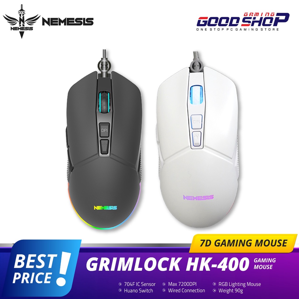 NYK Nemesis Grimlock HK400 RGB WIth Macro - Gaming Mouse - Hitam