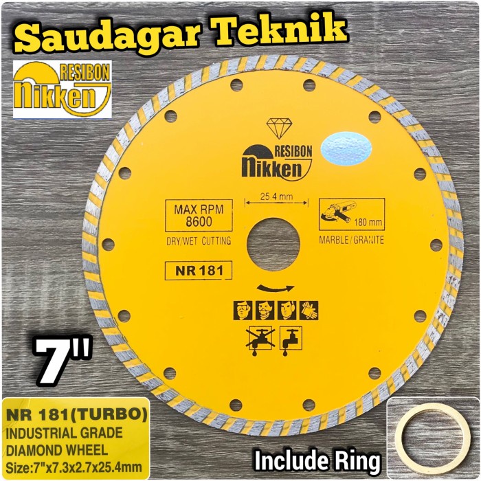 Mata Gerinda Diamond Wheel 7 Inch Turbo Mata Gerinda Potong Granit Keramik Turbo 7"