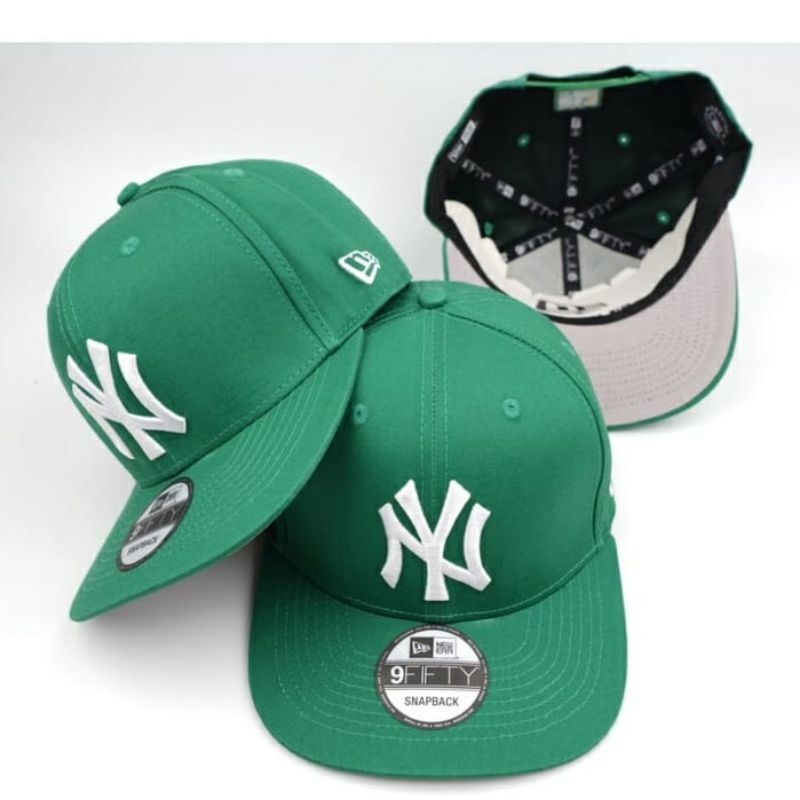 Topi Snapback Caps Trucker Baseball Basket Pria Wanita New Era MLB NEW YORK NY Hijau Premium Import