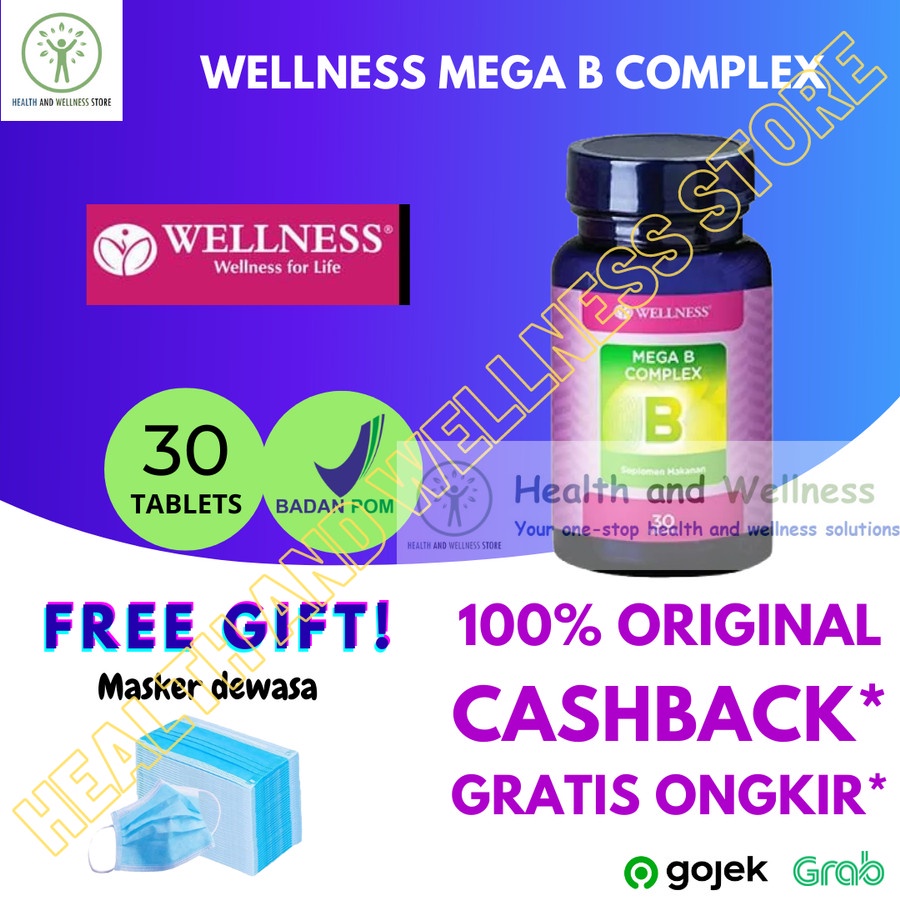 Jual WELLNESS MEGA B COMPLEX 30 TABLET VITAMIN B KOMPLEKS Shopee