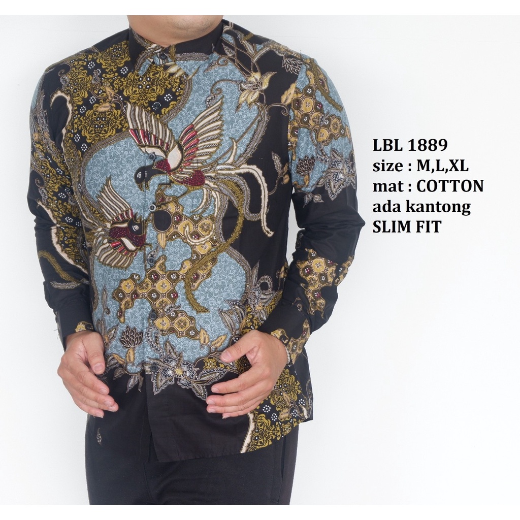 LBL1889 KEMEJA BATIK PRIA SLIM FIT LENGAN PANJANG LUIGIBATANI