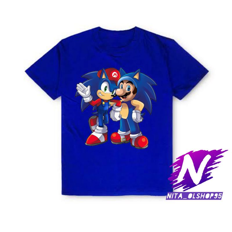 BAJU ANAK KAOS ANAK SONIC DAN SUPER MARIO GAME