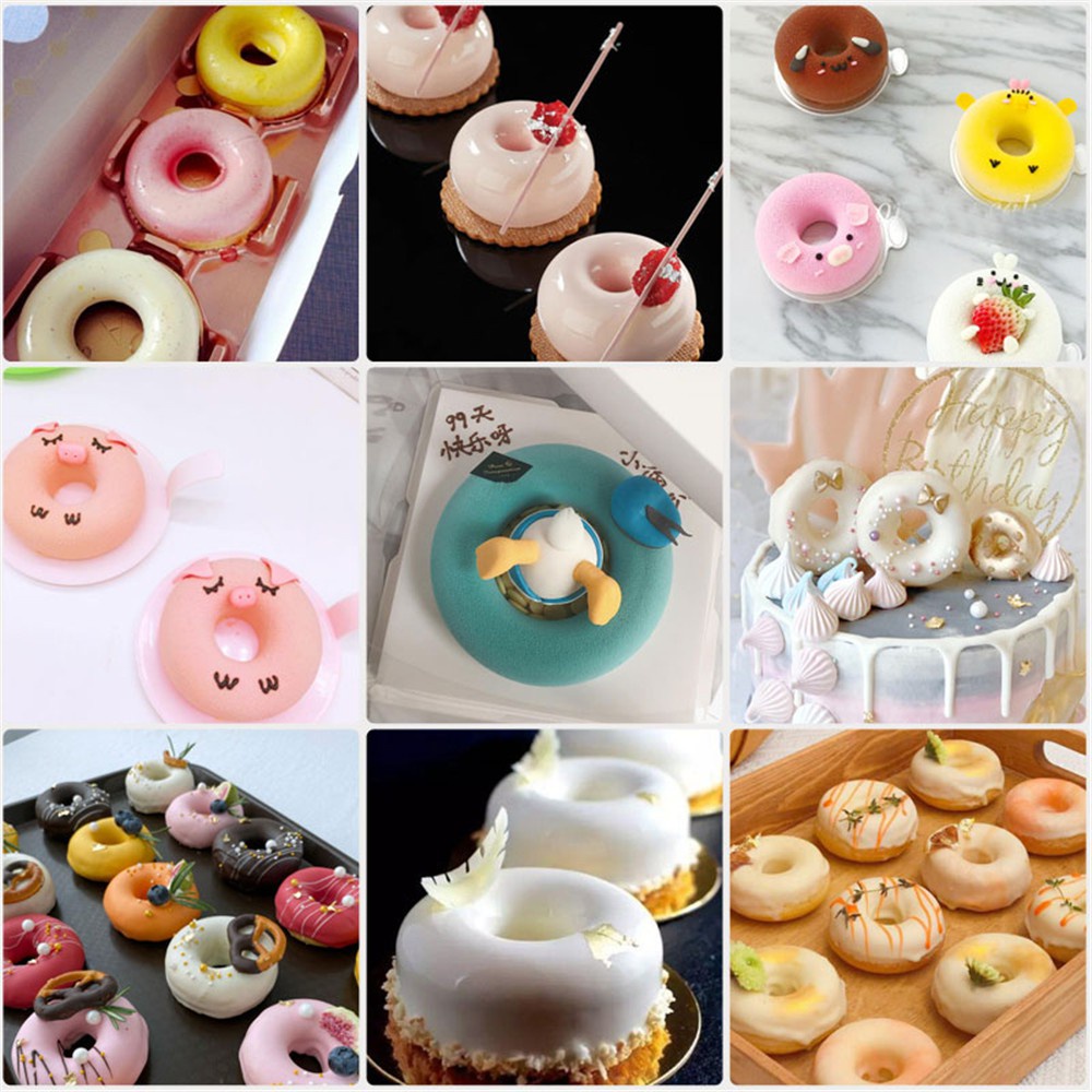 Cetakan Silikon Kue Puding Jelly Bolu Cake Donat 6 Lubang / Cetakan Kue, Jelly, coklat, puding, es batu berbahan silicone food grade.