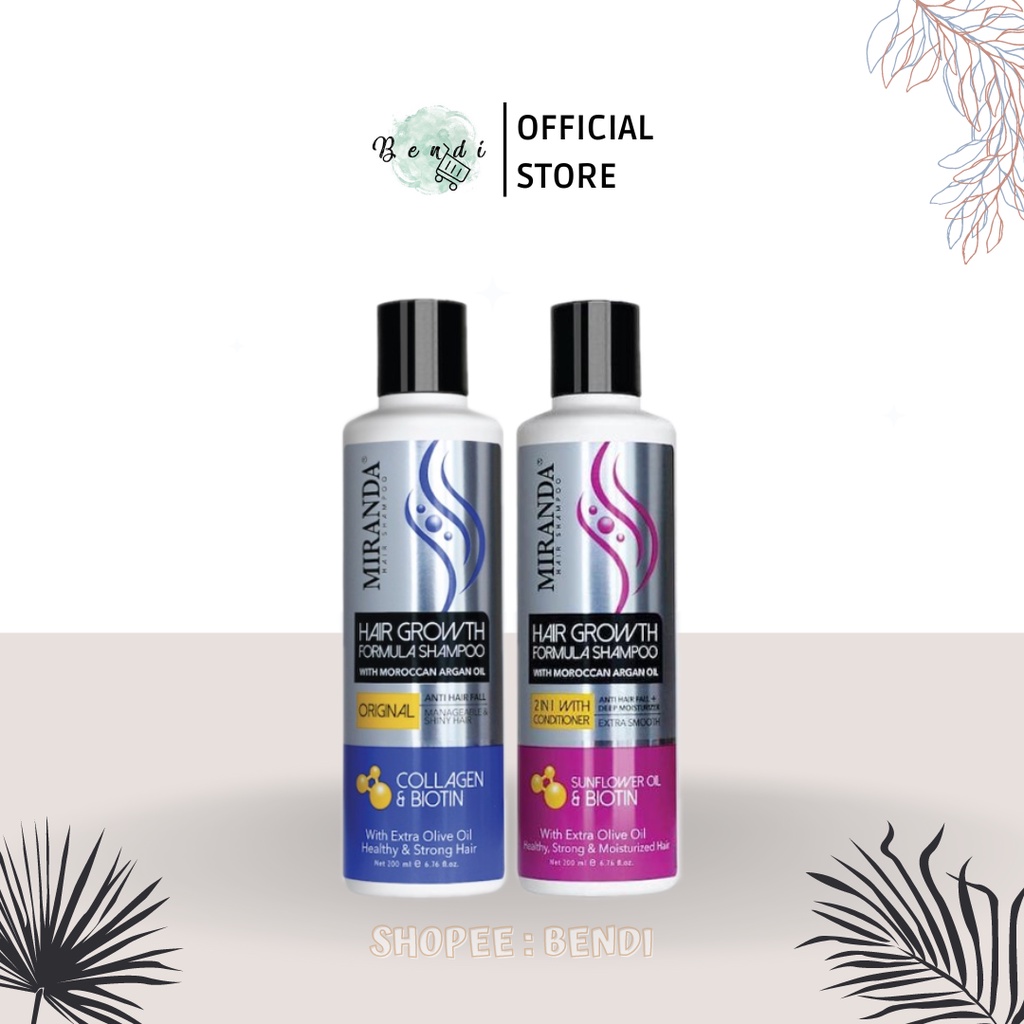 Jual MIRANDA Hair Growth Shampoo Shampo 200 ml Original 2in1 With Conditioner + Moroccan