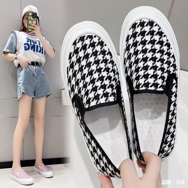 ♫ Megata ♫  SP032 (Tanpa Kotak) Sepatu Sneakers Wanita Motif Kotak Kotak Warna Cute Sporty Model Korea Fashion Casual Sport Olahraga