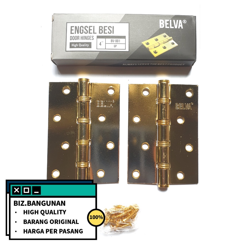 ENGSEL BESI BELVA 4&quot; INCH KUNING - JENDELA / PINTU