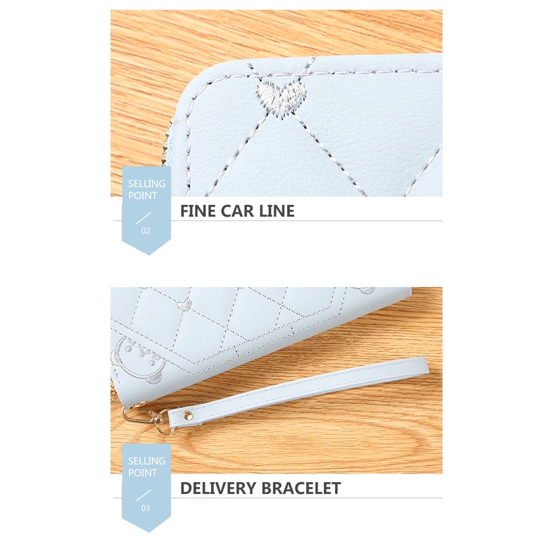 Dompet Panjang Wanita Zipper Fashion Korea Simple Dompet Clutch Cewek 1 Resleting PU Multifungsi Azgalery D81