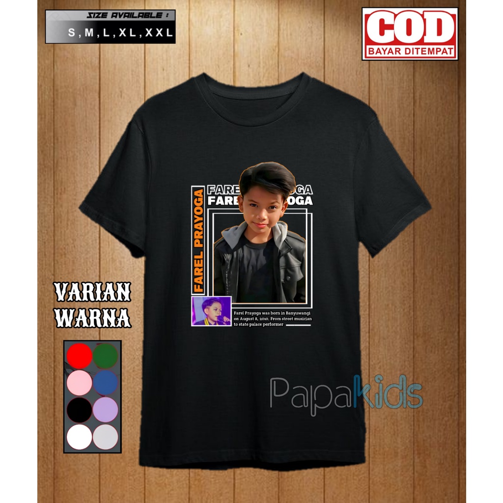 Baju kaos anak FAREL PRAYOGA / baju kaos anak anak umur 1-13 tahun/ baju kaos anak parel prayoga