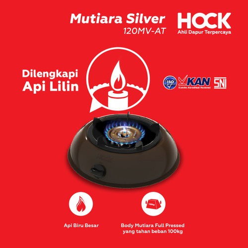 Kompor Gas Hock Mutiara Silver 120MV-AT