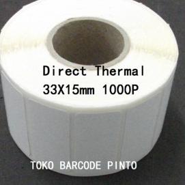 

[PRODUK RBK9T] Direct Thermal 33x15mm 1Line 1000pcs Gap 2mm Core 1 Inchi / Label Sticker Barcode FGL