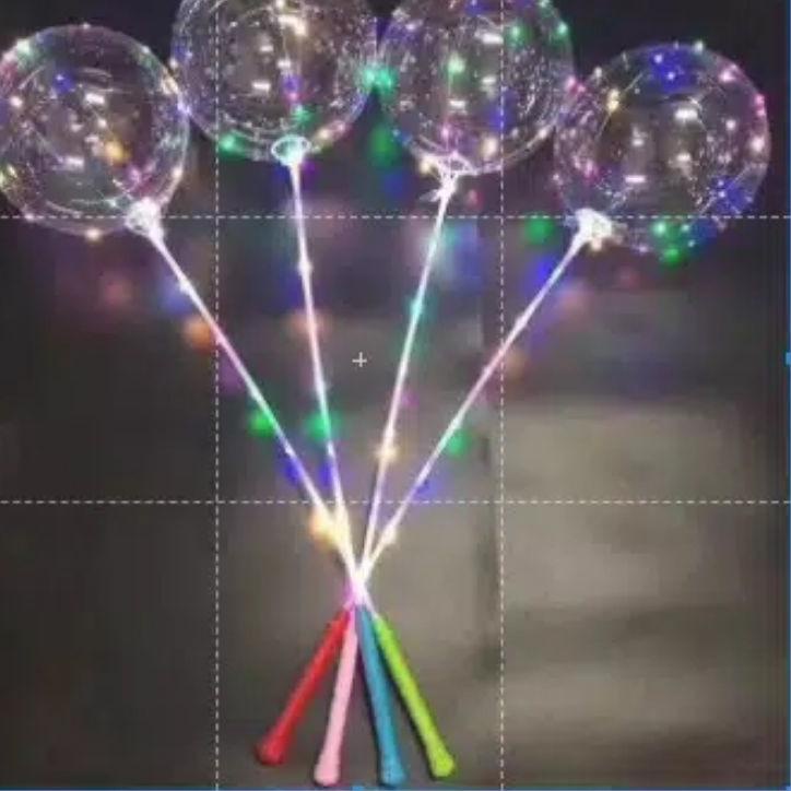 ォ BALON LED MINIM 10 PCS BALON PVC BOBO BALON 1 SET STICK BALON TRANSPARAN LAMPU BALON ,