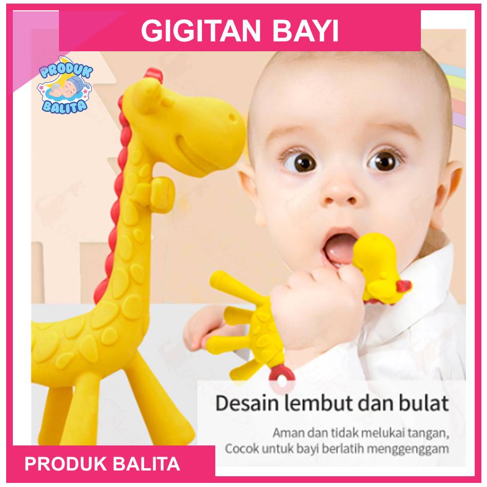 Mainan Gigitan Bayi Bentuk Jerapah teether bayi gigitan bayi bpa free