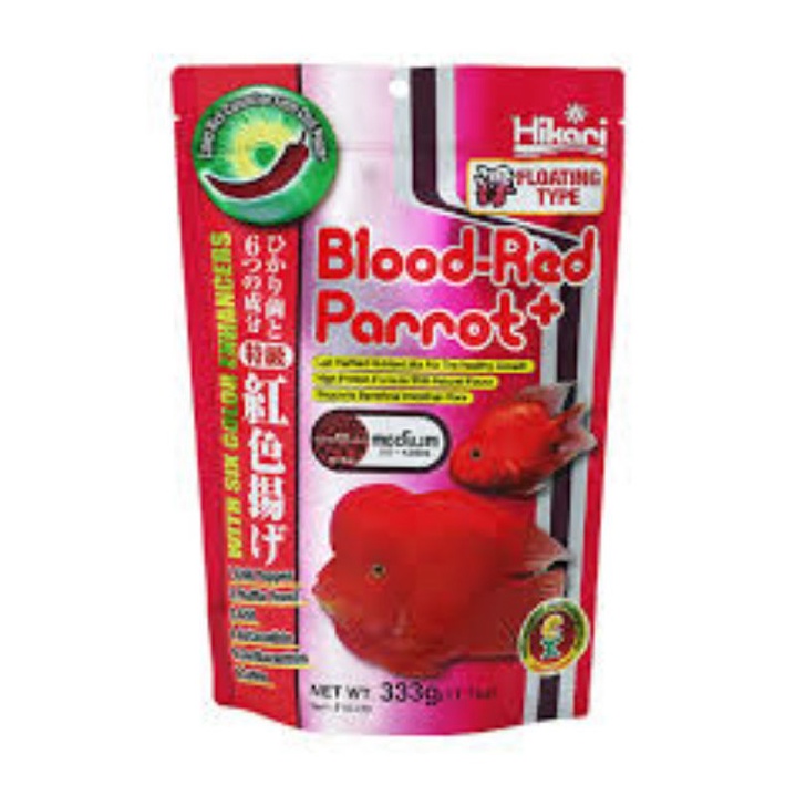 HIKARI BLOOD RED PARROT 333 GR SIZE MINI DAN MEDIUM PAKAN MAKANAN IKAN