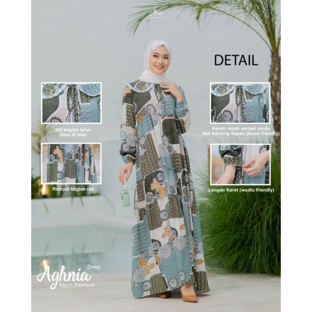 Terbaru Aghnia Dress ArRafi✔️ baju gamis dress pakaian panjang wanita muslimah remaja dewasa motif c