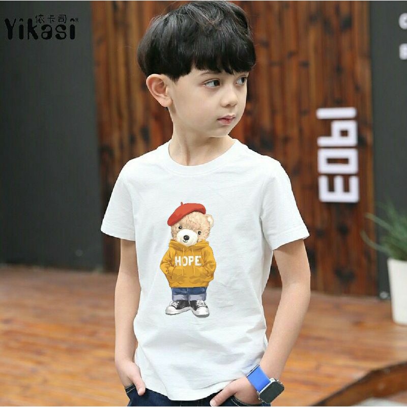 Kaos Anak HOPE Usia 2-10th Kaos Oblong Anak Cotton Combed Atasan Anak