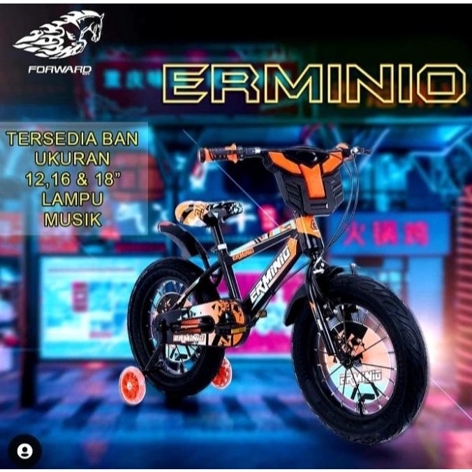 Sepeda Anak Bmx Erminio 16" Ban Jumbo 3.0 Dengan Musik Lampu(4-7Tahun) #Original