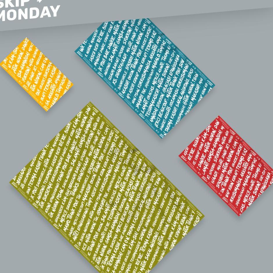 

㊤ Skip Monday "Thank-you" Eco-Mailer 12x18cm (100 lembar) Plastik Polymailer Kemasan Online Shop ₪