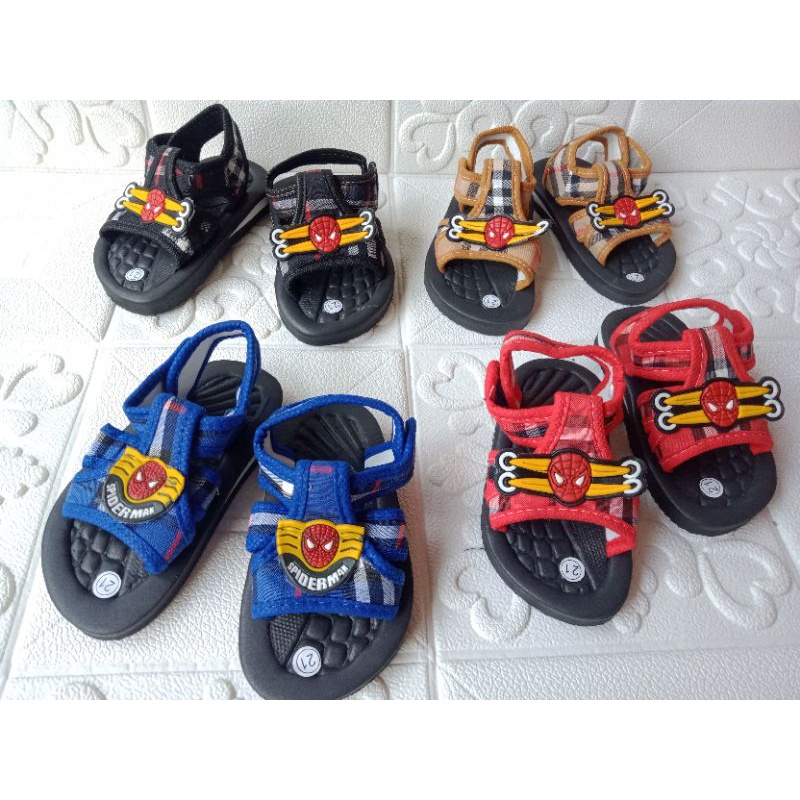 (1-3th) Sandal Gunung anak cowok 1-3 tahun motif SUPERHERO SPIDERMAN / sandal gunung prewalker bayi cowok laki laki / sepatu sandal anak bayi cowok