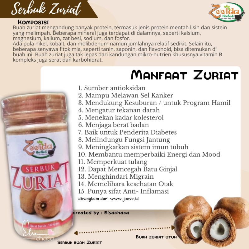 SERBUK ZURIAT ZEEIDA HERBAL / BUAH ZURIAT