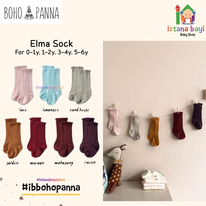 BOHOPANNA -ELMA SOCK KAOS KAKI ANAK/ KAOS KAKI ANAK 1 - 6 TAHUN