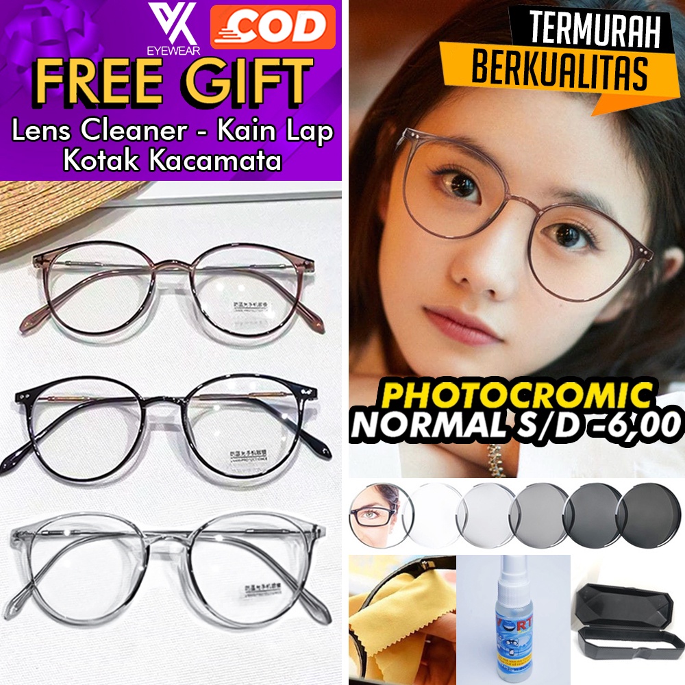 Kacamata PHOTOCROMIC 2955 ANTI RADIASI UV Lensa berubah warna Minus &amp; Plus Sunglass, Blueray Blulightcrmic Bluecromic Korea Fashion Pria / wanita