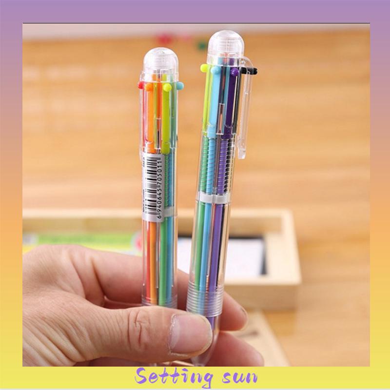 Bolpen 6-in-1 0.5MM Multi Warna Untuk Stationery Anak Sekolah Kantor bolpen TN