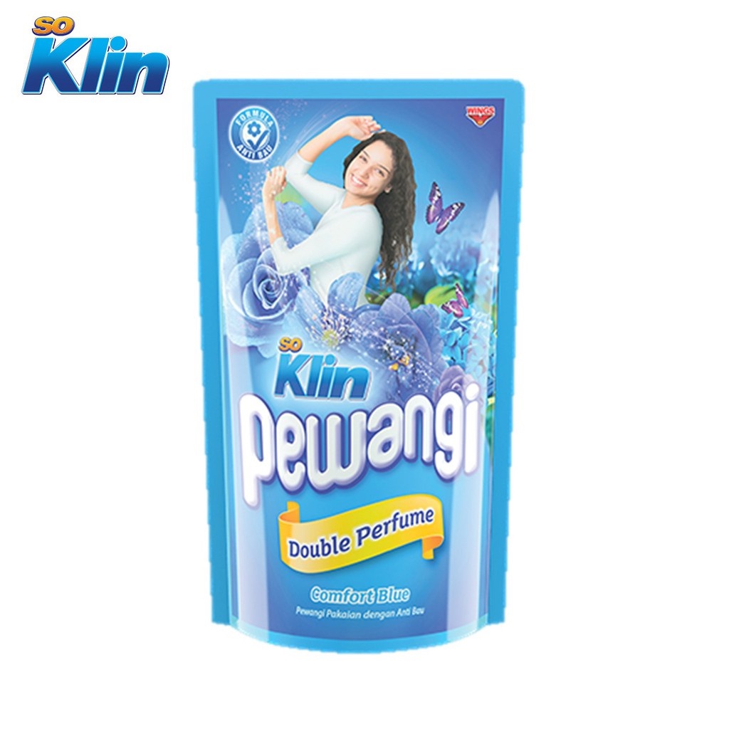 So Klin Pewangi Double Perfume Pewangi Pakaian Comfort Blue 450ml