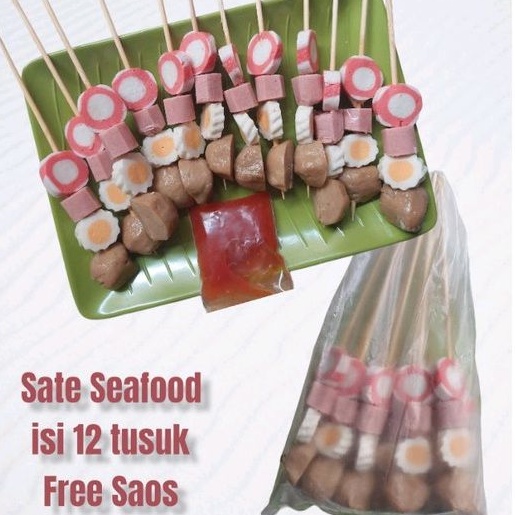 

Sate Seafood isi 12 Tusuk Untuk Bakar Bakar Free Saos Sambal