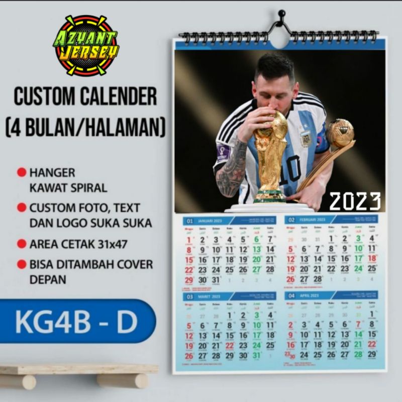 

Kalender tahun 2023 custom varian 4 bulanan