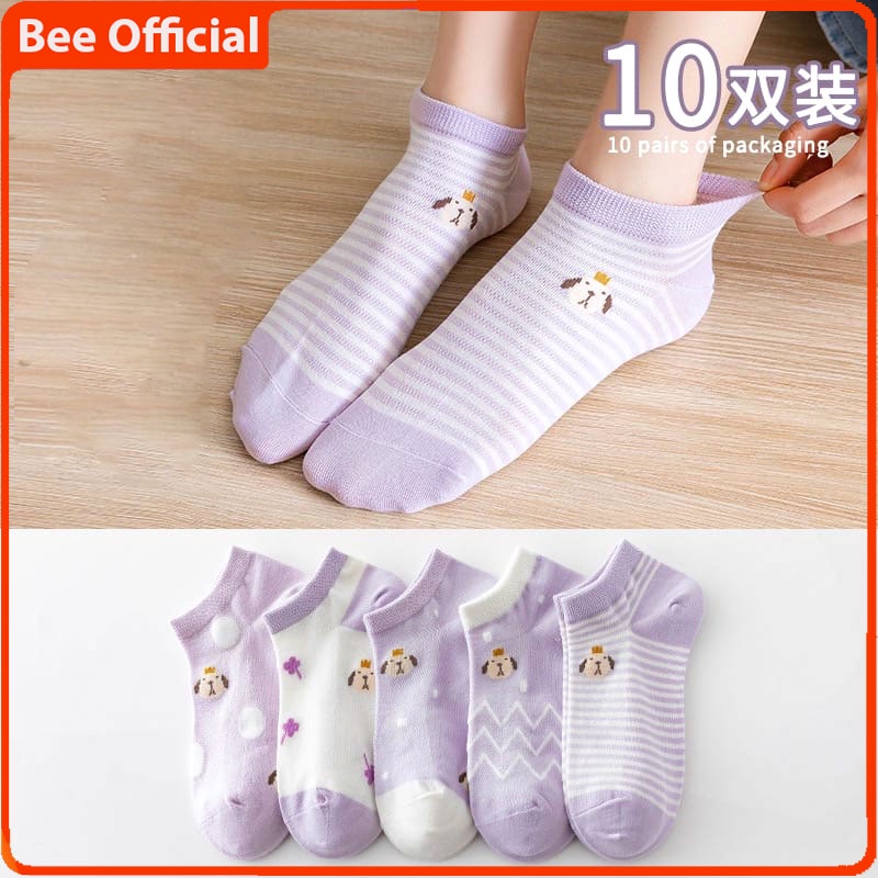 BEE - Kaos Kaki Pendek Semata Kaki Ankle Cute Short Socks / Kaus Kaki Wanita Import SC 34