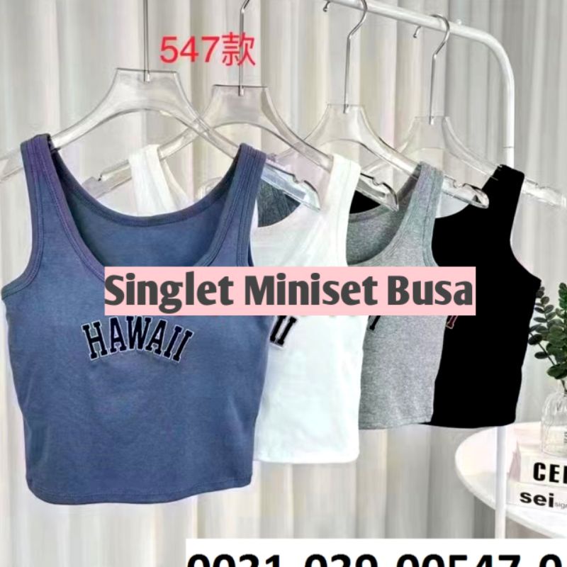 Singlet Miniset fema tank top busa buat santai olah raga gym senam bahan lembut