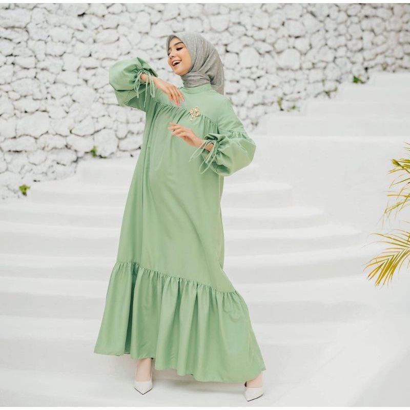 Nora Dress wearing klamby sale moss green