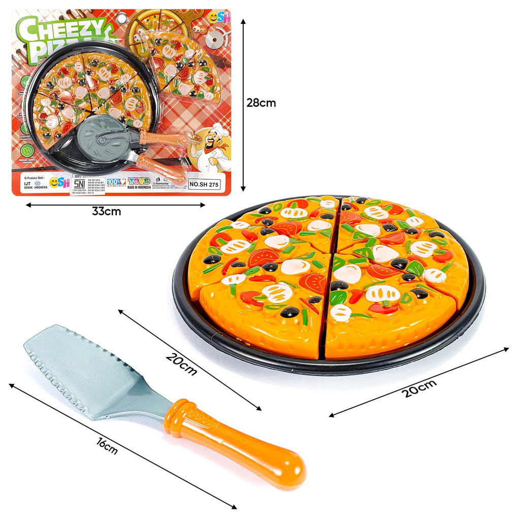 Mainan Pizza Potong Masak Masakan Fast Food Pitza Play Set SH275