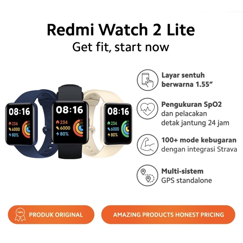 Xiaomi Redmi Watch 2 Lite - Black Hitam Second